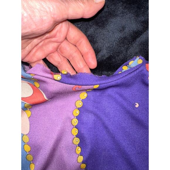 EMILIO PUCCI CUSTOM UNFINISHED VINTAGE SILK PRINT DRESS - Picture 4 of 16